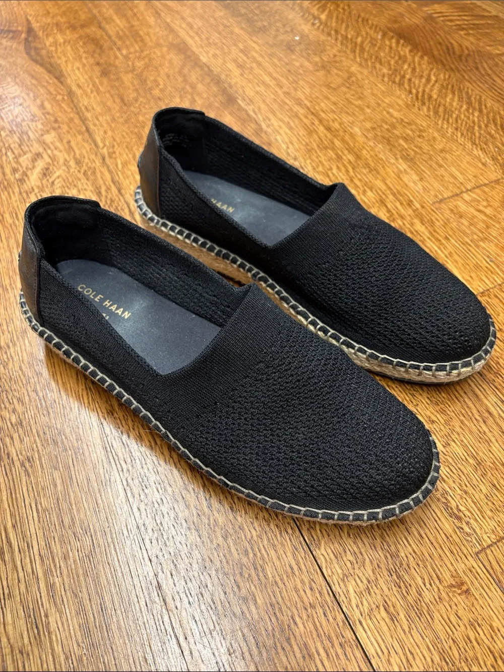 Cole Haan Black Knit Slip-On Espadrilles size 9